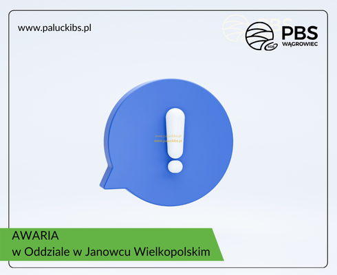 Awaria telefonów i bankomatu w Oddziale w Janowcu Wielkopolskim