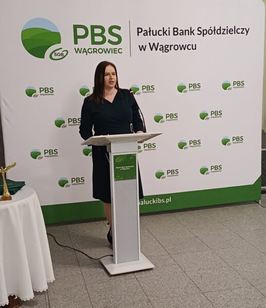 Spotkanie noworoczne PBS Wągrowiec- przemowa Dyrektor Oddziału Janowiec Wlkp.