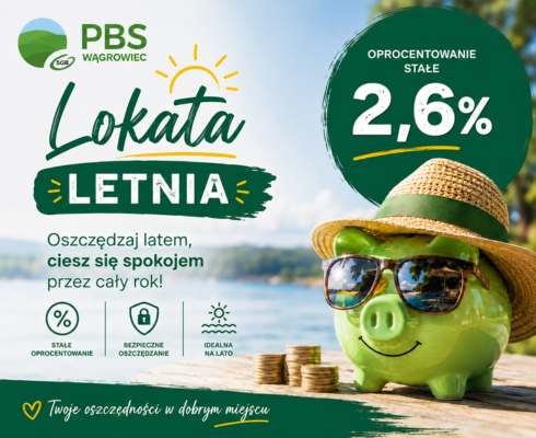 Lokata letnia – oszczędzaj z oprocentowaniem 2,6%