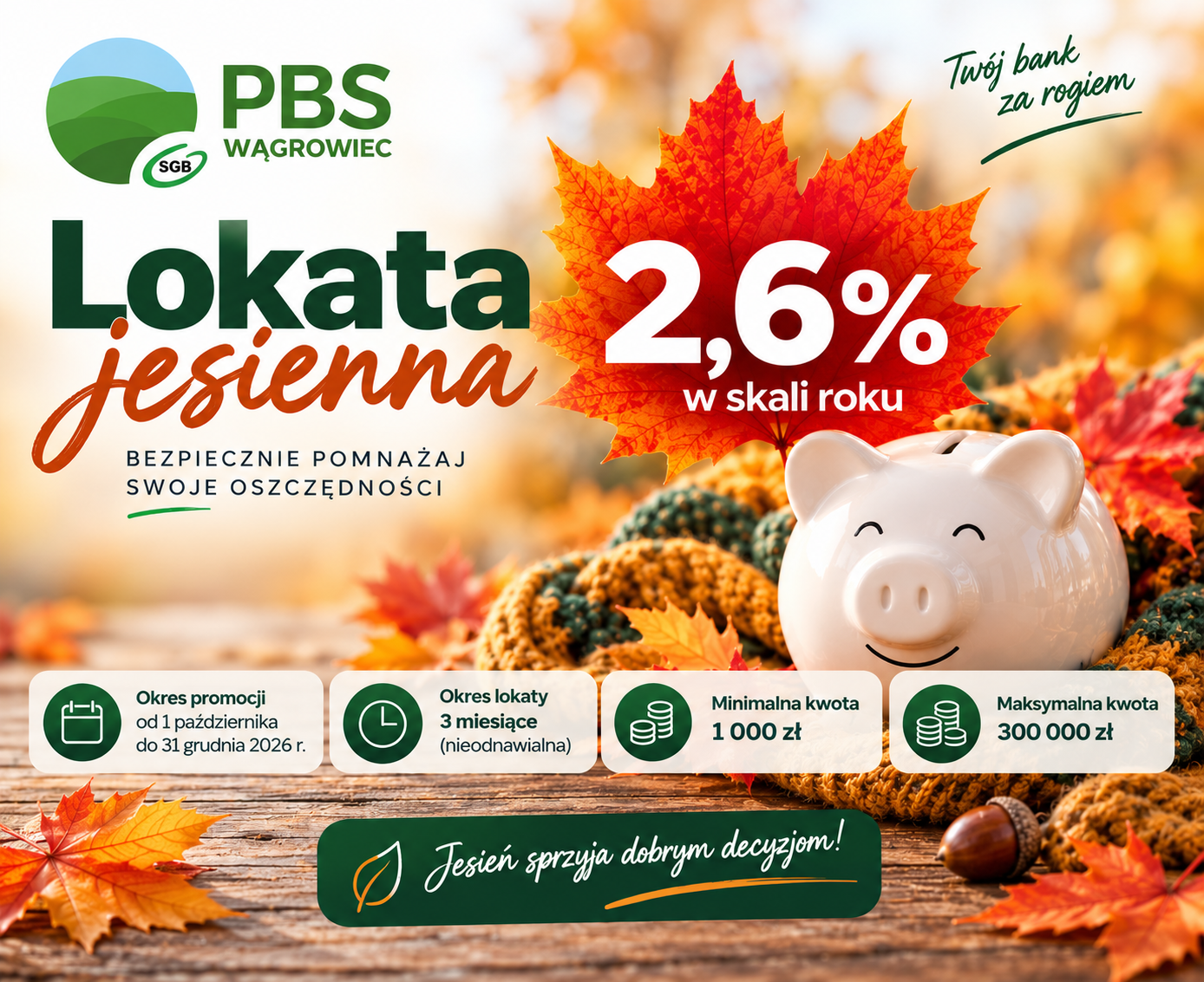 Lokata jesienna 2,6%