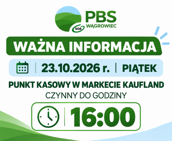 23.10.226 r. Punkt Kasowy w Markecie Kaufland czynny do g.16:00