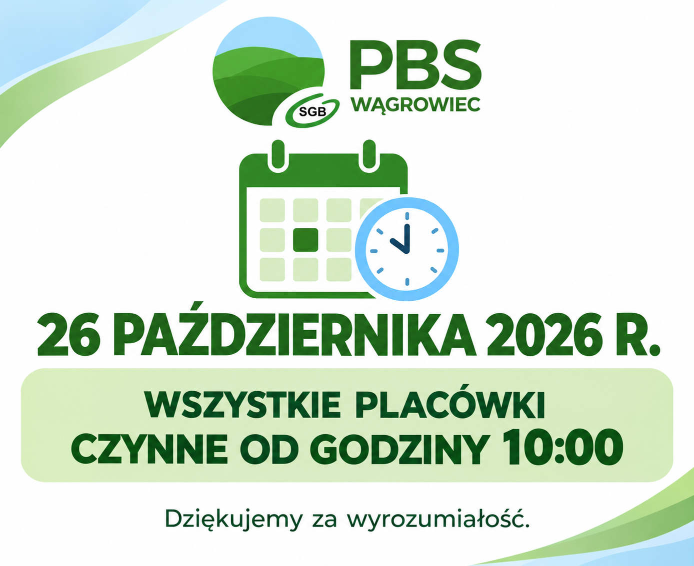 otwarcie placówek 26.10.2026 r.